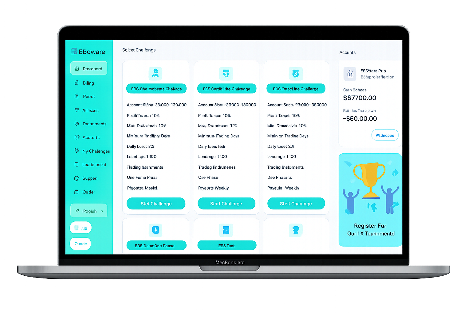 EBSWare Prop — Admin dashboard preview