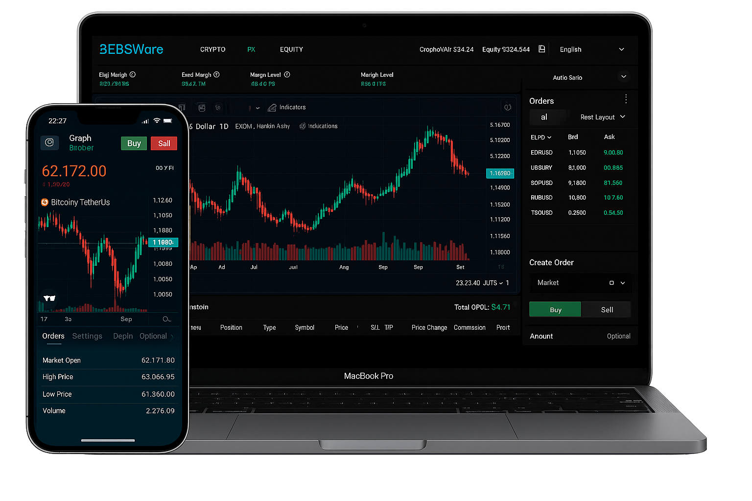 EBSWare xTrader – Web & Mobile trading interfaces