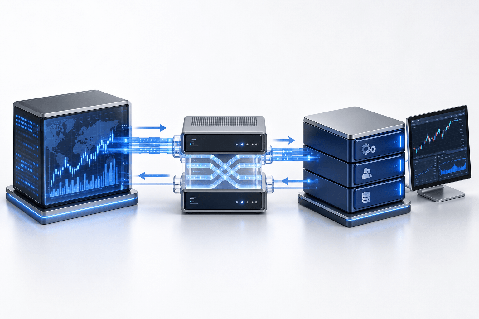 Liquidity flow through the connectivity layer into the MT5 server environment
