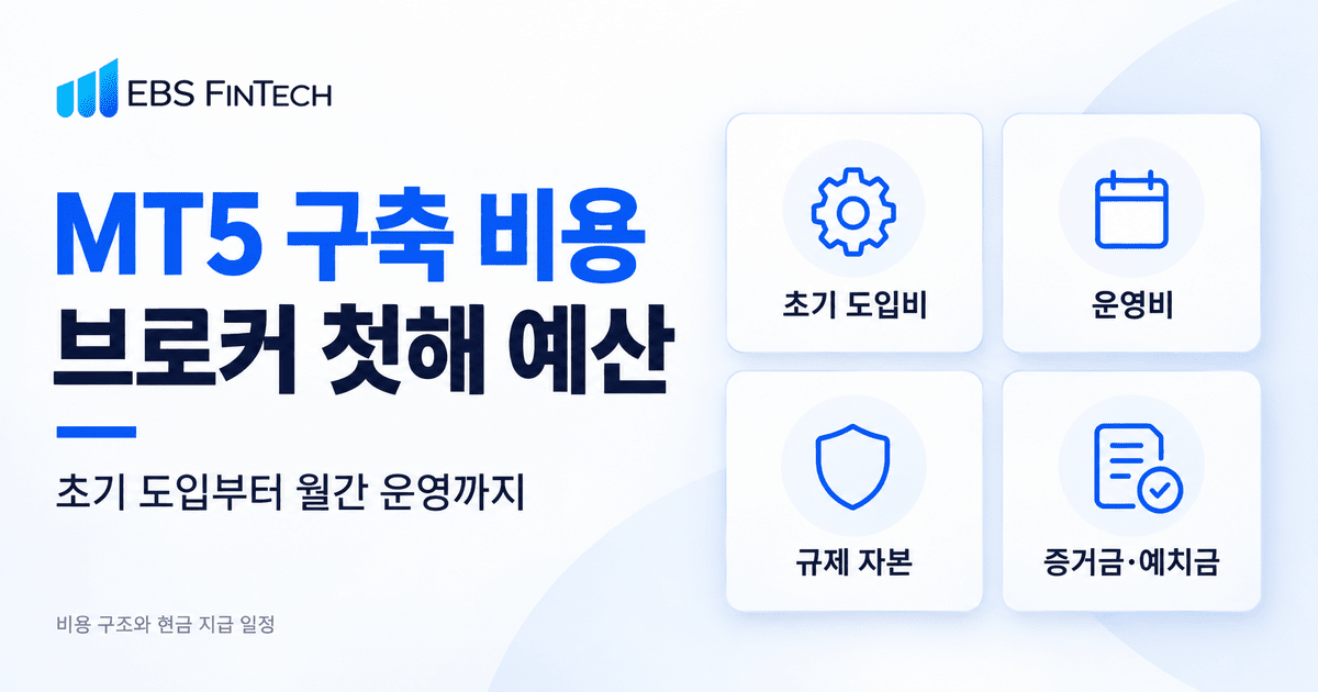 MT5 구축 비용: 브로커 첫해 예산과 운영비