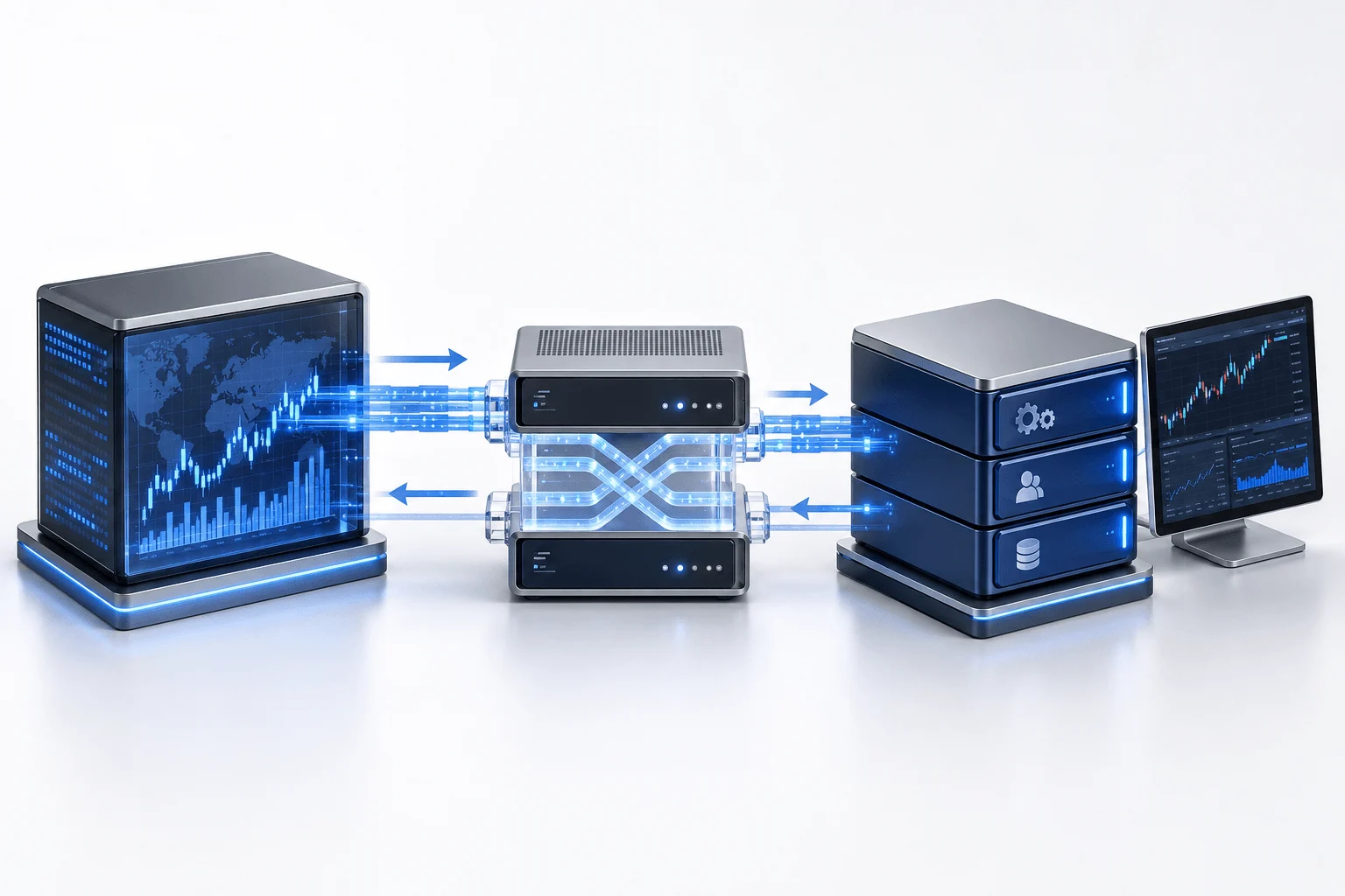 Liquidity flow through the connectivity layer into the MT5 server environment