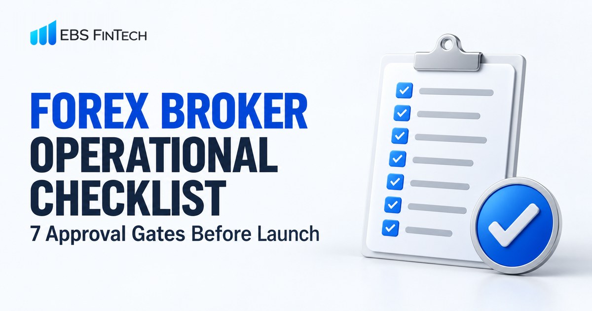 Forex broker operational checklist covering MT5, liquidity, KYC, payments and launch approval